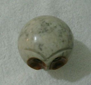 Vintage Hand Carved Alabaster Mushroom Owl Paperweight Made In Italy,  4 