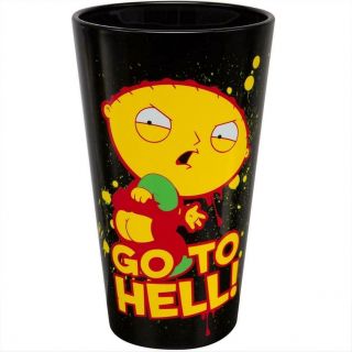 Family Guy Stewie " Go To Hell " 16oz Pint Glass