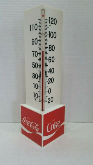 Vintage 1970’s Coke Thermometer Plastic Unique 2 - Side Triangle Shape