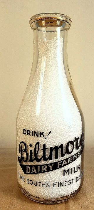 Trpq Milk Bottle,  Biltmore Dairy,  Asheville,  North Carolina,  Rare
