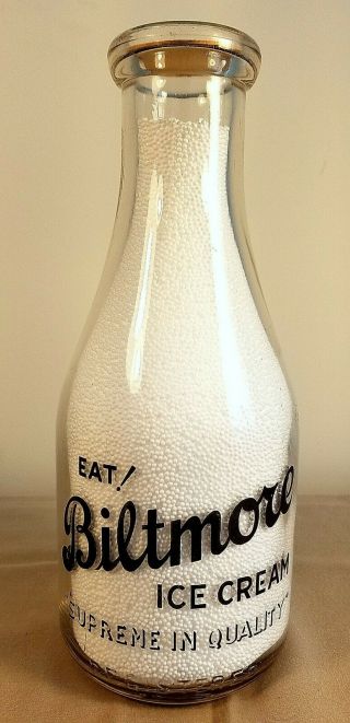 TRPQ Milk Bottle,  Biltmore Dairy,  Asheville,  North Carolina,  Rare 2