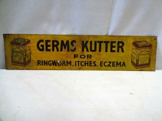 Vintage Advertising Tin Sign Germs Cutter Ointment For Ringworm Itches Eczema "