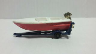 Vintage Lesney Matchbox 48 Sports Boat & Trailer Regular Wheels Near 1961
