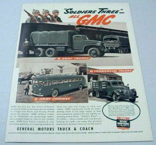 1942 Print Ad Gmc Army Trucks,  Bus Coaches,  Commercial Truck World War Ii