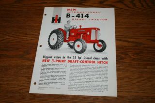 International Harvester B 414 Tractor Advertising Sales Brochure