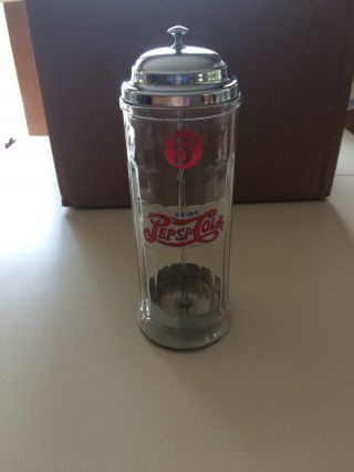 Pepsi Cola Glass Straw Dispenser/holder By The 1800 