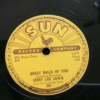 78 Rpm Jerry Lee Lewis Sun 281 Great Balls Of Fire / You Win Again E,