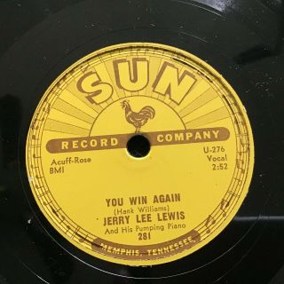 78 RPM Jerry Lee Lewis SUN 281 Great Balls Of Fire / You Win Again E, 2