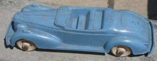 Vintage Hubley Light Blue Metal Convertible Automobile W/wooden Tires - - Look