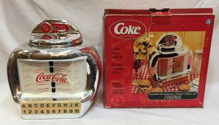 Coca Cola Cookie Jar Ceramic Jukebox Shaped Silver Color 10 " Box