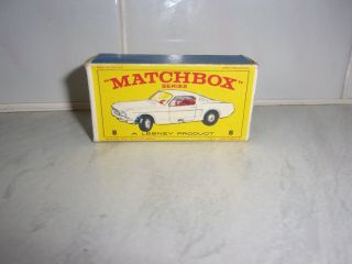 Matchbox Lesney No.  8e Ford Mustang,  Empty Box Only,  Good