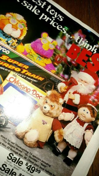 Decmber 1987 BEST Toy Ads from newspaper - CPK,  My Child,  Teddy Ruxpin,  Alf 2