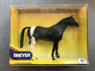 Nib Retired Breyer Horse 732 Spotted Trakehner Black White Pinto Warmblood