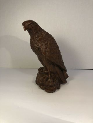 Vintage Hand Carved Wooden American Eagle Sculpture Made In The Usa