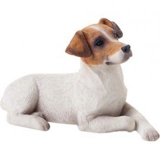 Jack Russell Terrier Figurine Hand Painted Brown Smooth - Sandicast