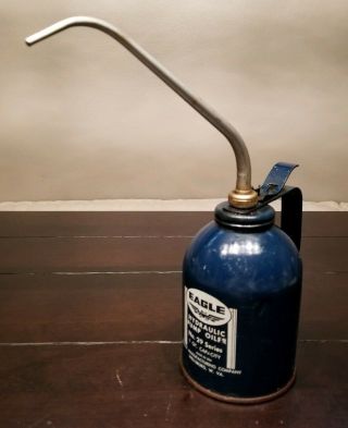 Vintage Eagle Hydraulic Pump Oiler No.  29 Series 1 Qt.  Oil Can Blue
