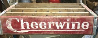 Cheerwine Soda Pop Bottle Wood Crate Authentic 24 Slot Collectible