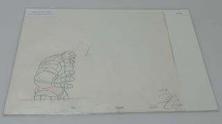 Fantastic Four Hand Drawn Animation Sketch Of The Thing With Cert Of Auth 11