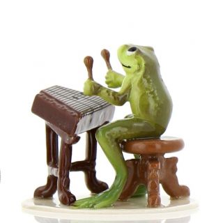 Frog Playing Dulcimer In A Bluegrass Band Collectible Figurine By Hagen - Renaker