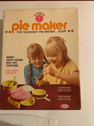 Ideal Toys 1973 In A Minute Pie Maker Set Factory Old Store Stock Nos Mib