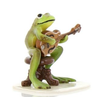 Frog Playing Mandolin In A Bluegrass Band Collectible Figurine By Hage - Renaker