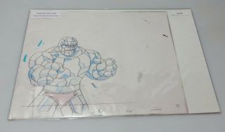 Fantastic Four Hand Drawn Animation Sketch Of The Thing With Cert Of Auth 13