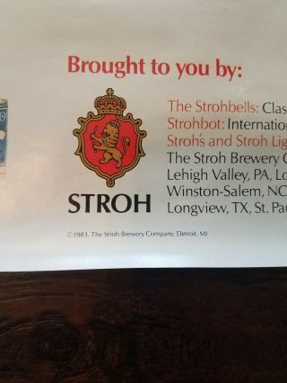 1983 Stroh Beer Srohbot & The Strohbella ' s Poster Bar Sign 24 