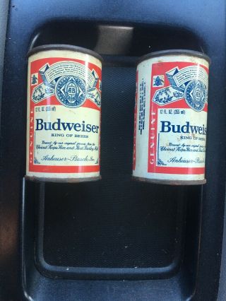 2 - Vintage Budweiser Metal Steel Beer Can Bic Cigarette Lighter Holder