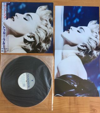 Madonna - True Blue Album - Japanese 12” Vinyl Includes Poster & Obi Strip