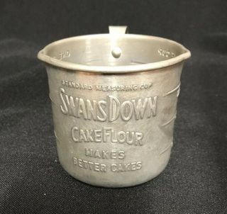 Vintage Swans Down Cake Flour Aluminum Advertising Cup Early 1900 