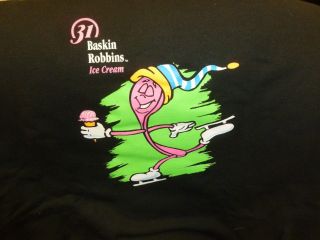 Vintage Baskin - Robbins Ice Cream 31 Flavors Sweatshirt Size Large Skating Spoon