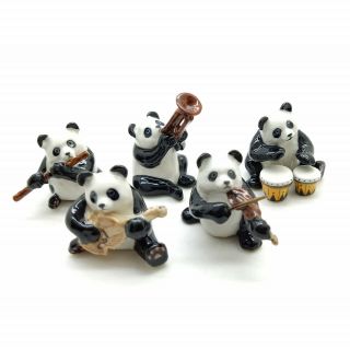 5 Panda Bear Ceramic Figurine Animal Musical Statue - Fg005
