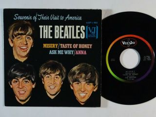 Rock 45 Beatles Souvenir Of Their Visit To America Ep On Vee - Jay Hard Cover P/s