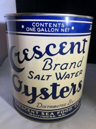 Oyster Can Crescent Sea Food Baltimore Md Gallon 612