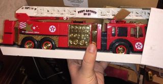 Texaco Aerial Tower Fire Truck Gold 1997 Limited Edition Rare