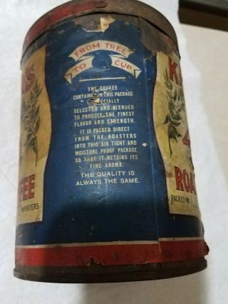RARE Antique Tin Can KASPERS 40Q COFFEE 1lb Kasper ' s Chicago,  IL PAPER LABEL 4