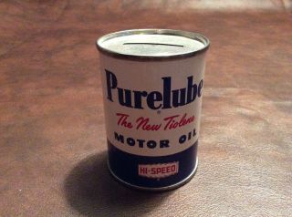 Pure Oil Company Tin Oil Can Coin Bank Advertising