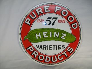 1983 Heinz 57 Pickle Ande Rooney Porcelain Enamel Advertising Sign Excl