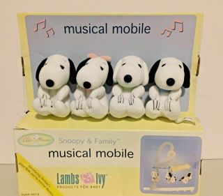 Lambs Ivy My Little Snoopy Musical Baby Crib Mobile Family Daisy Hill Puppies
