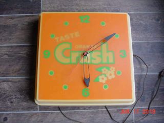 Vintage 1979 Orange Crush Light Up Clock 1721 Dualite