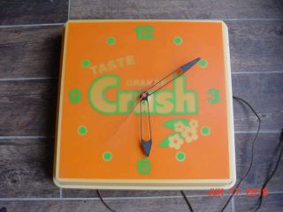 Vintage 1979 Orange Crush Light Up Clock 1721 Dualite 2