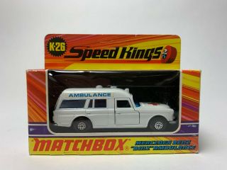 1971 Matchbox Speed Kings - Mercedes Benz " Biz " Ambulance K - 26