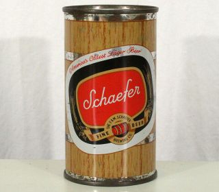 Schaefer Fine Beer Wood Grain Flat Top Beer Can F&m Schaefer Albany,  York Ny