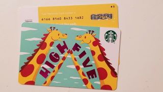 Ultra Rare W/ Diamond & " R " Both 2019 Starbucks High Five 6166 Gift Card - Usa