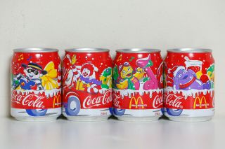 2001 Coca Cola 4 Cans Set From Hong Kong,  Mcdonald 