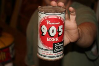 Antique Vintage 9 - 0 - 5 Beer Metal Flat Top Can Sign
