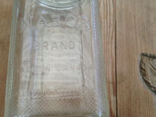 Nabob Vintage Glass Coffee Jar Deco Embossed 1 Qt.  Dominion Glass Canada Exccond