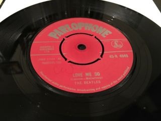 THE BEATLES LOVE ME DO 1962 RED LABEL PARLOPHONE R 4949 UK 1st Pr EX Rare Orig 3