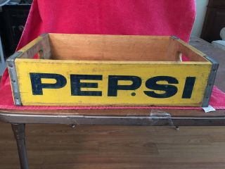 Vintage 1974 Pepsi Cola Wooden Carry Crate Soda Pop Bottle Carrier Paducah Ky