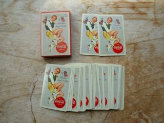 Vintage Coca - Cola Coke Playing Cards Woman Wearing Ice Skates